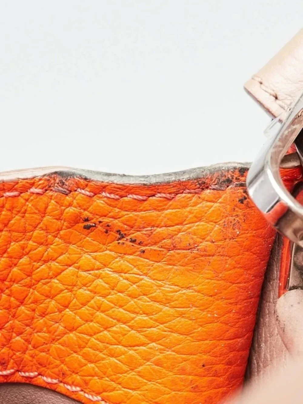 Louis Vuitton Tangerine/Taupe Taurillon Leather Marceau Bag